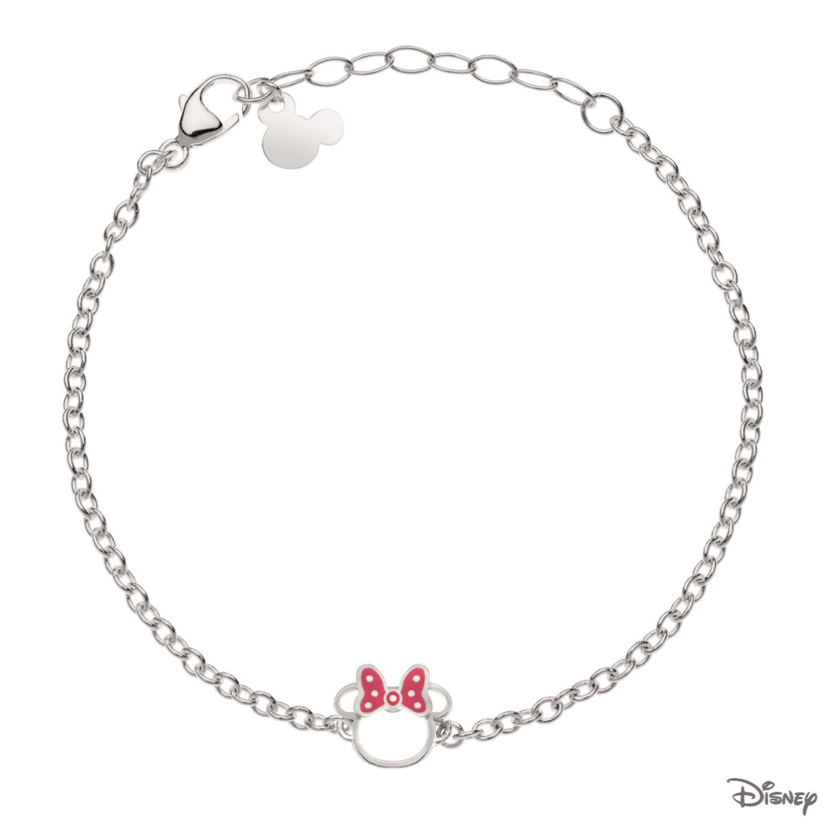Bransoletka stalowa z emalią - kokardka - Myszka Minnie - Disney