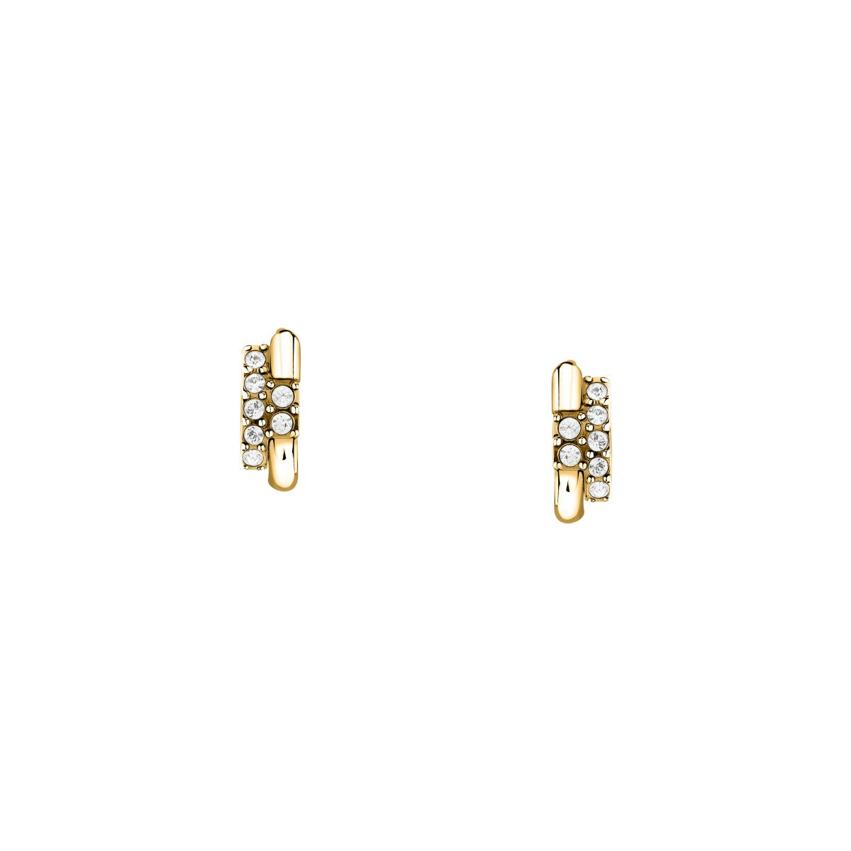 Kolczyki stalowe z cyrkoniami - Trussardi T-Logo Hoop