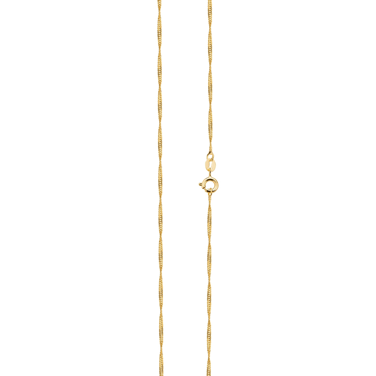 Łańcuszek srebrny pozłacany - 38 cm - singapur