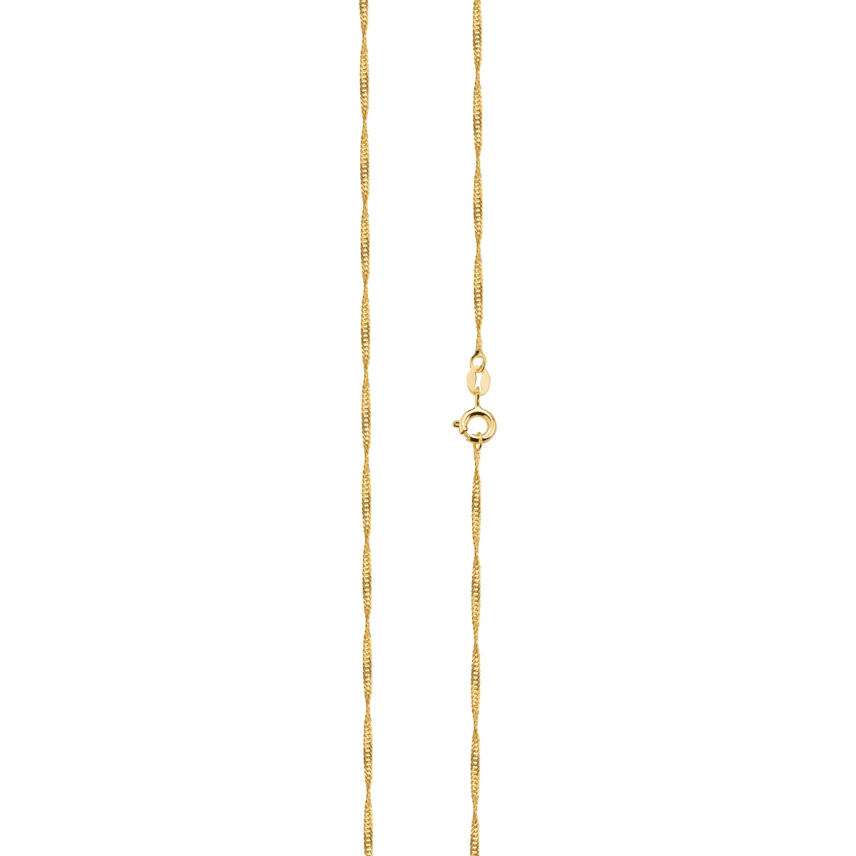 Łańcuszek srebrny pozłacany - 45 cm - singapur