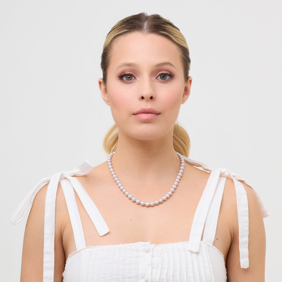 Naszyjnik z szarych pereł - Verona