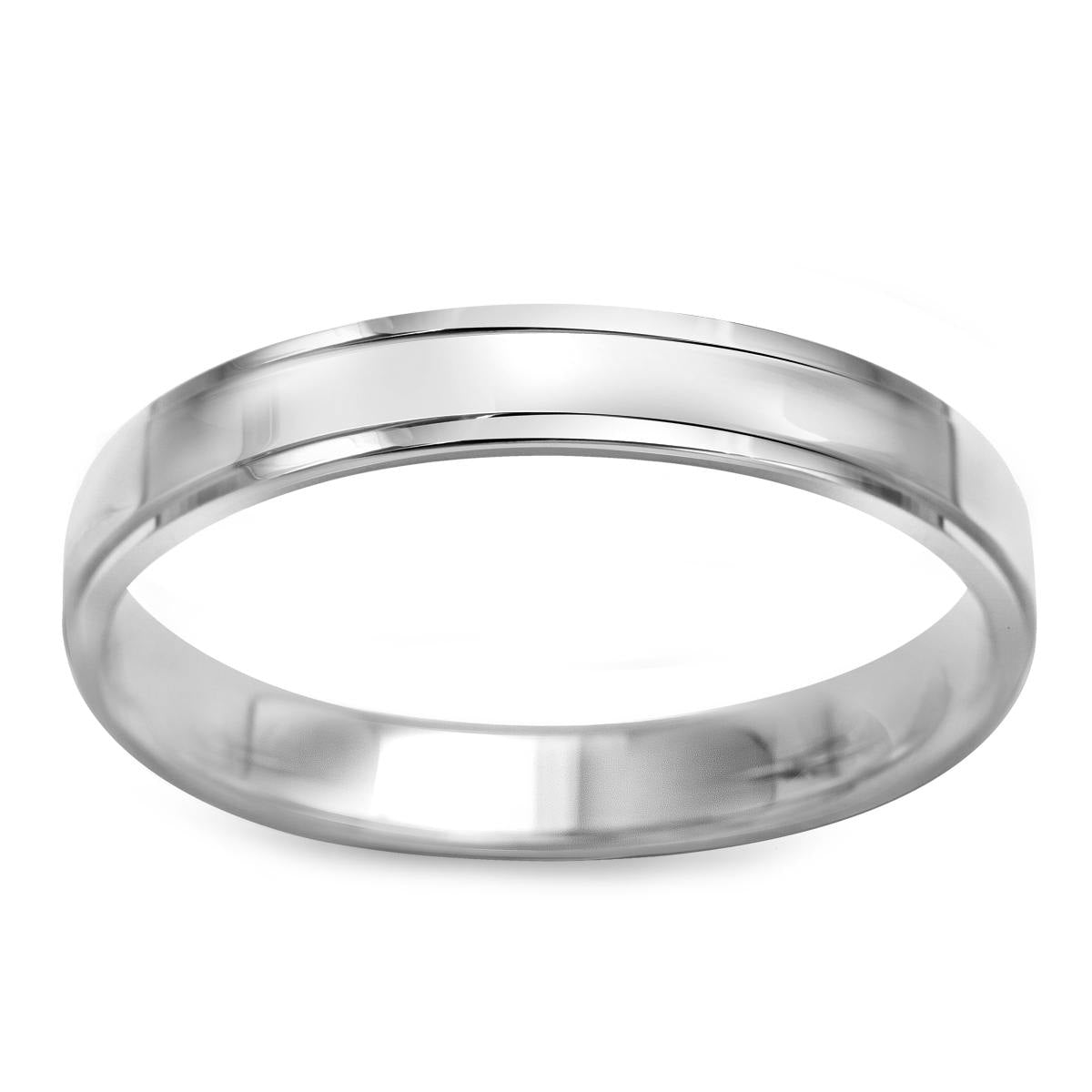 Obrączka ślubna z białego złota - 333 - polerowana - 3,5 mm