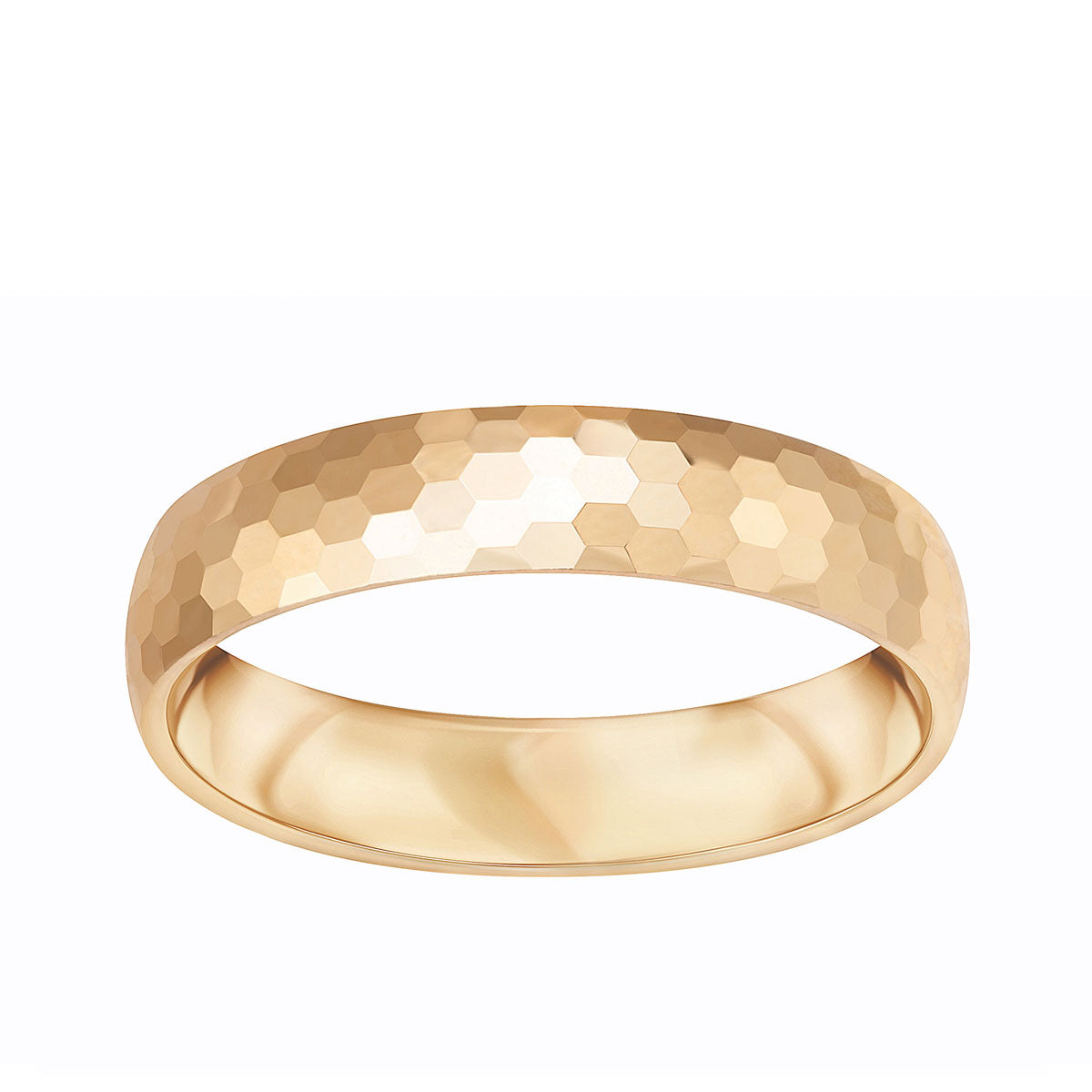 Obrączka ślubna z żółtego złota - 585 - diamentowana - 4 mm