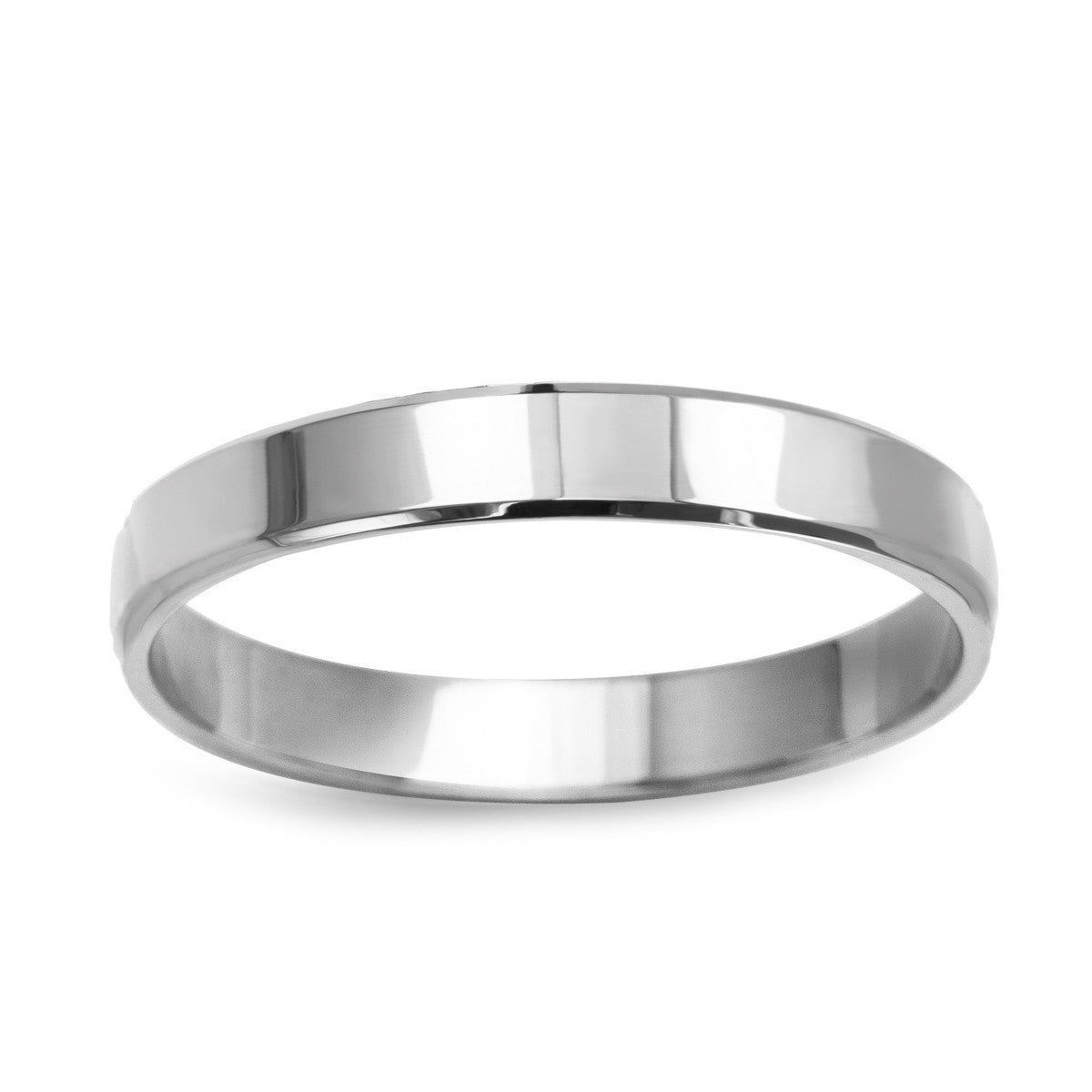 Obrączka ślubna z białego złota - próba 585 - 3,5 mm