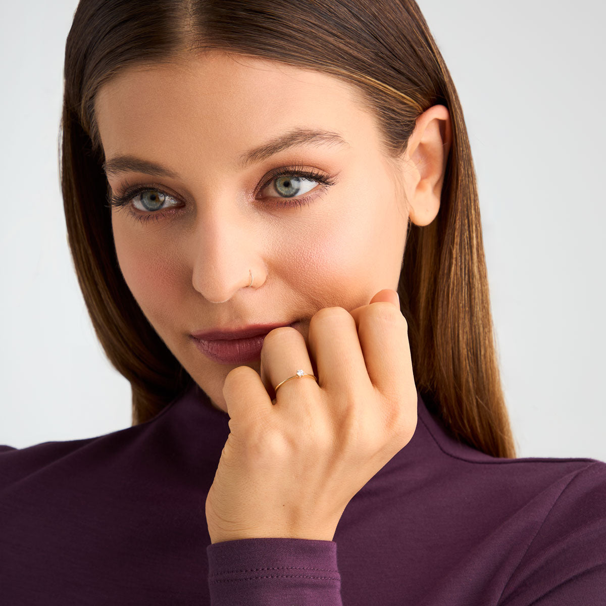 Pierścionek złoty z cyrkonią - Verona