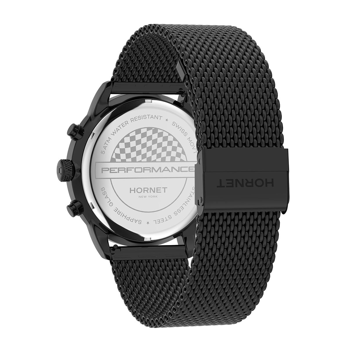 Zegarek na czarnej bransolecie - Hornet Brooks