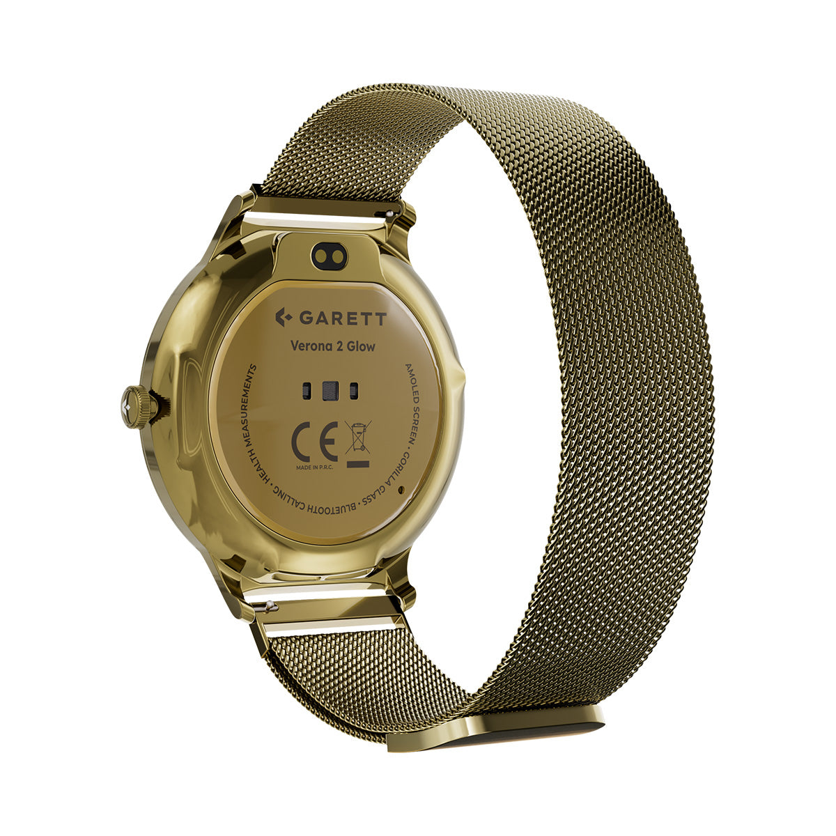 Smartwatch na złotej bransolecie mesh - Garett Verona 2 Glow