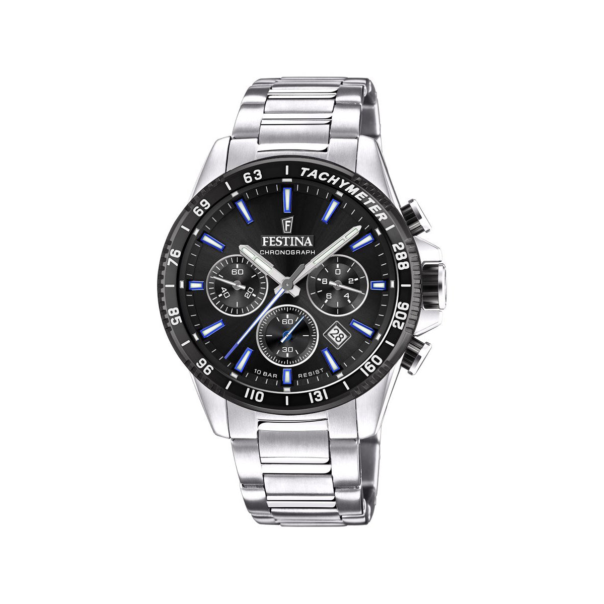 Zegarek na srebrnej bransolecie - Festina Timeless Chronograph - Verona