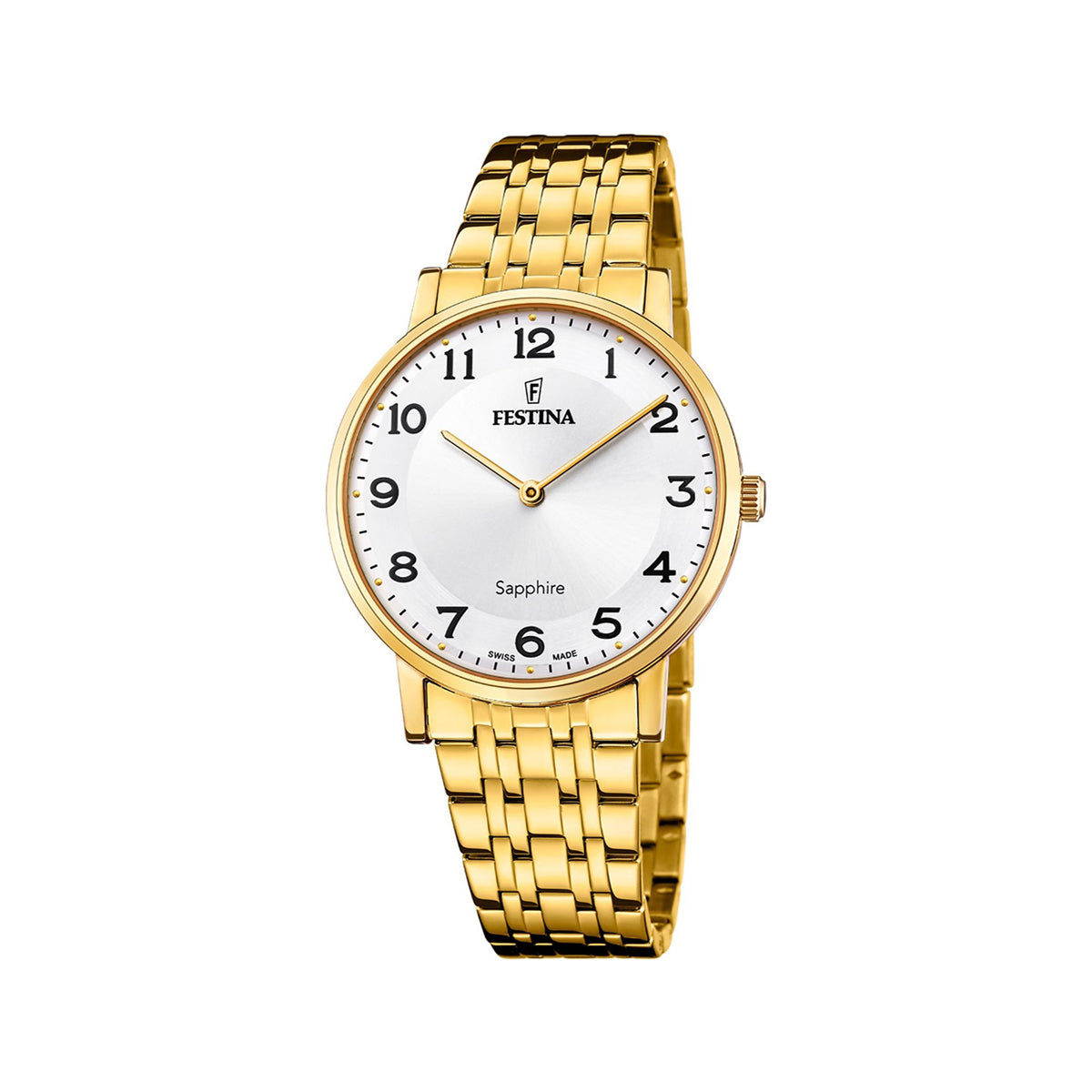 Zegarek na złotej bransolecie - Festina Swiss Made