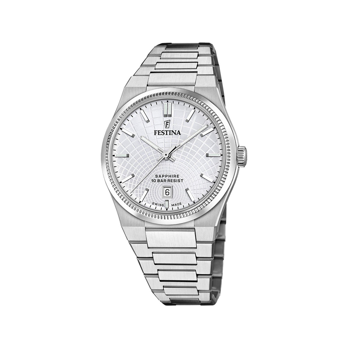 Zegarek na srebrnej bransolecie - Festina Swiss Made