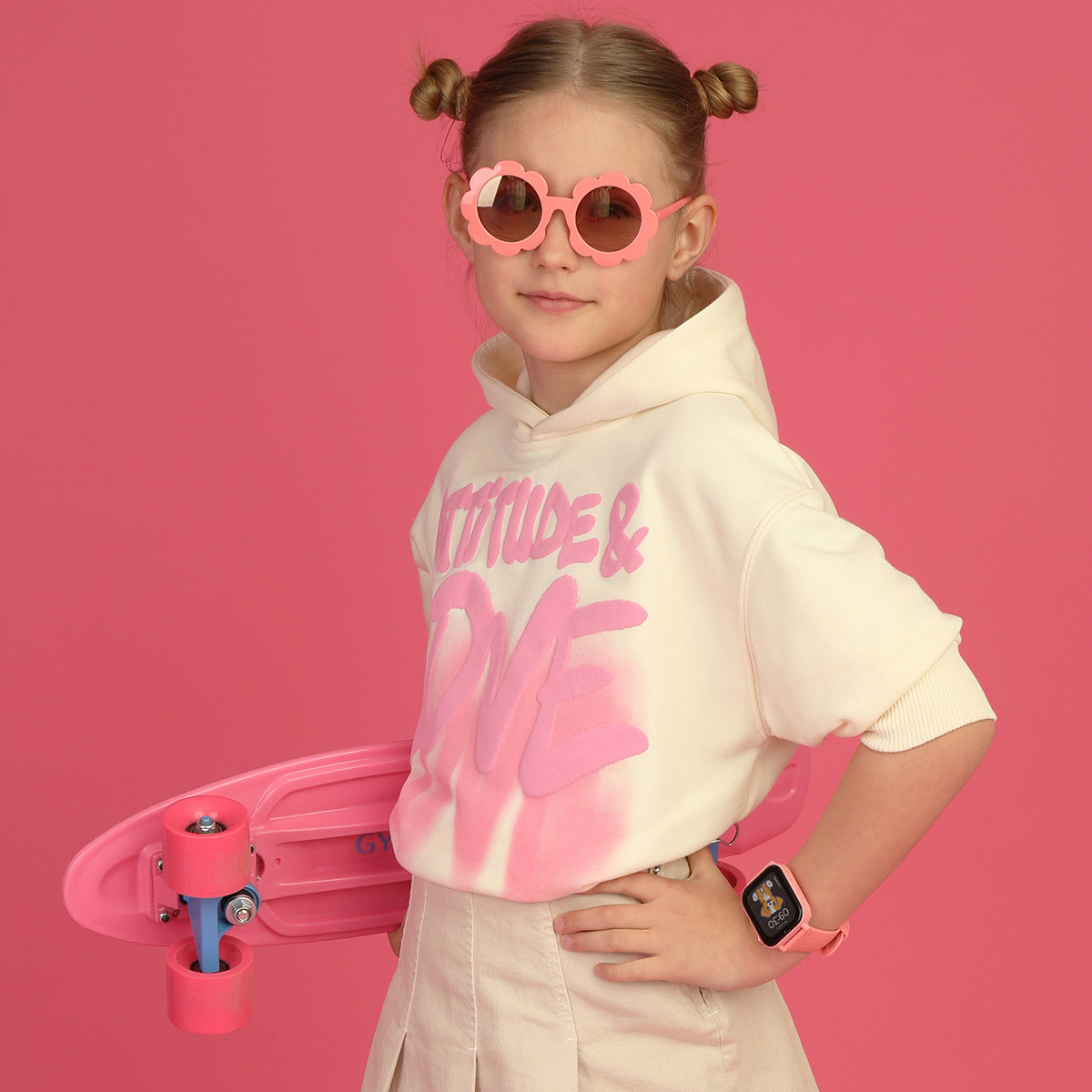 Smartwatch na różowym pasku - Garett Kids Rel 4G - Verona