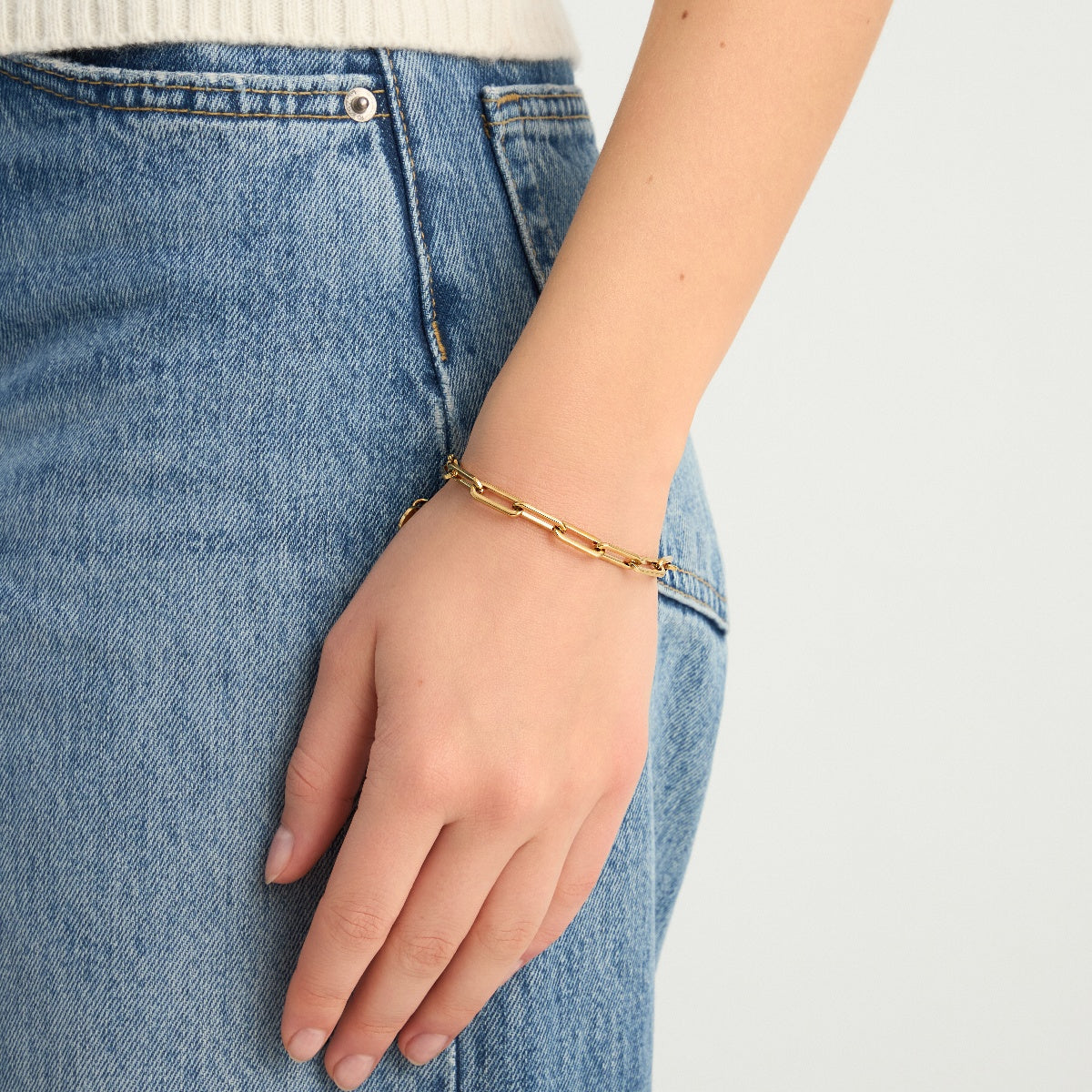 Bransoletka paperclip - stalowa