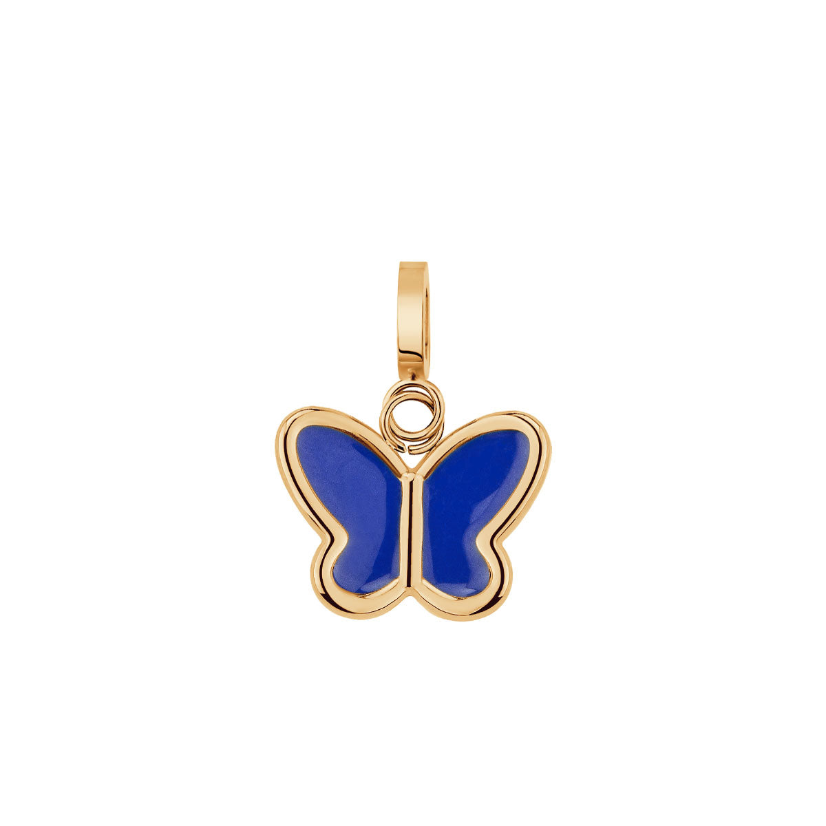 Zawieszka motyl charms z granatową emalią - stalowa