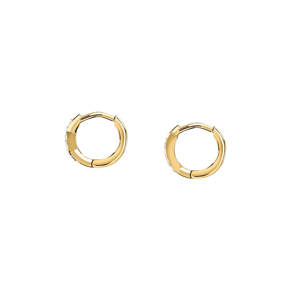 Kolczyki stalowe z cyrkoniami - Trussardi T-Logo Hoop