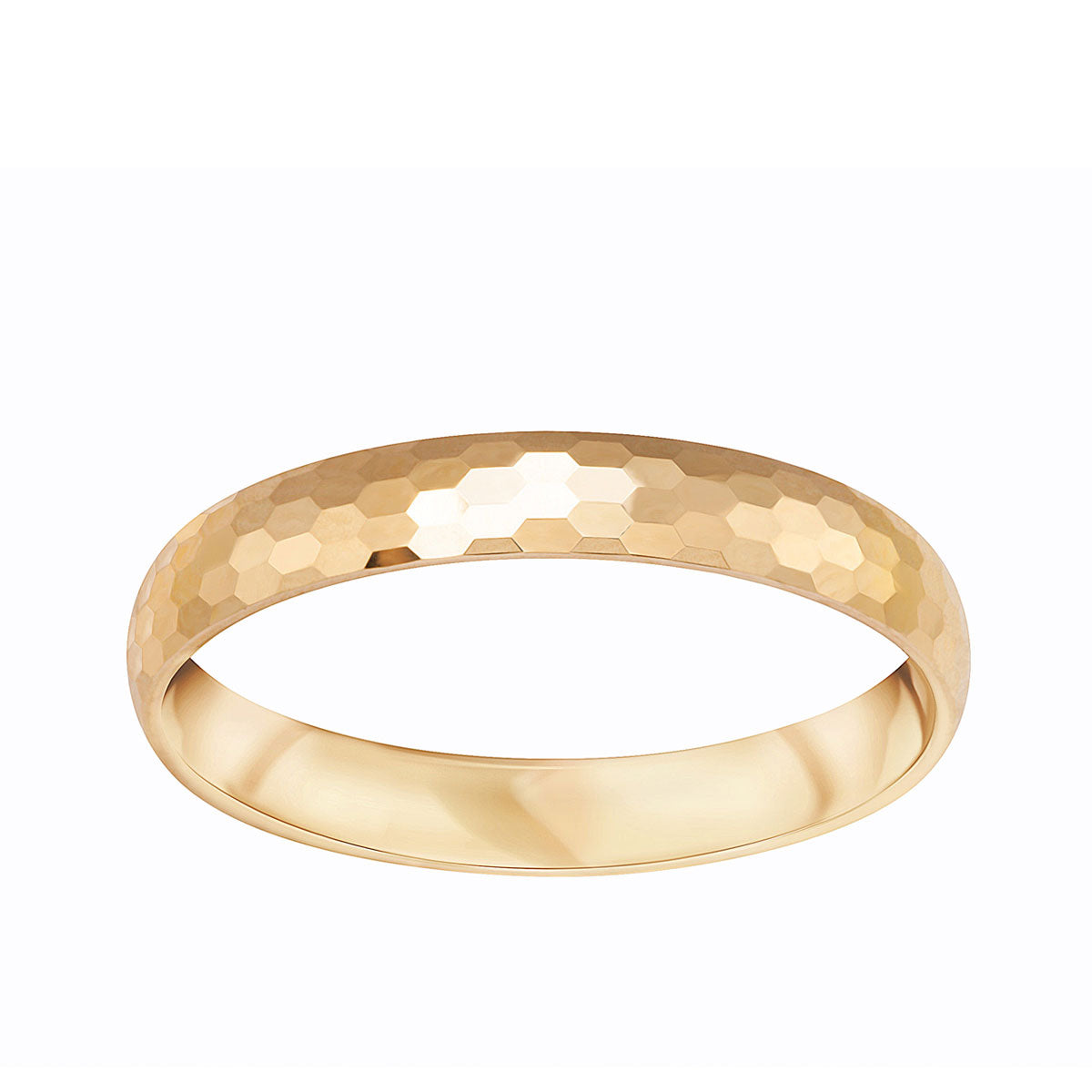 Obrączka ślubna z żółtego złota - 585 - diamentowana - 3 mm