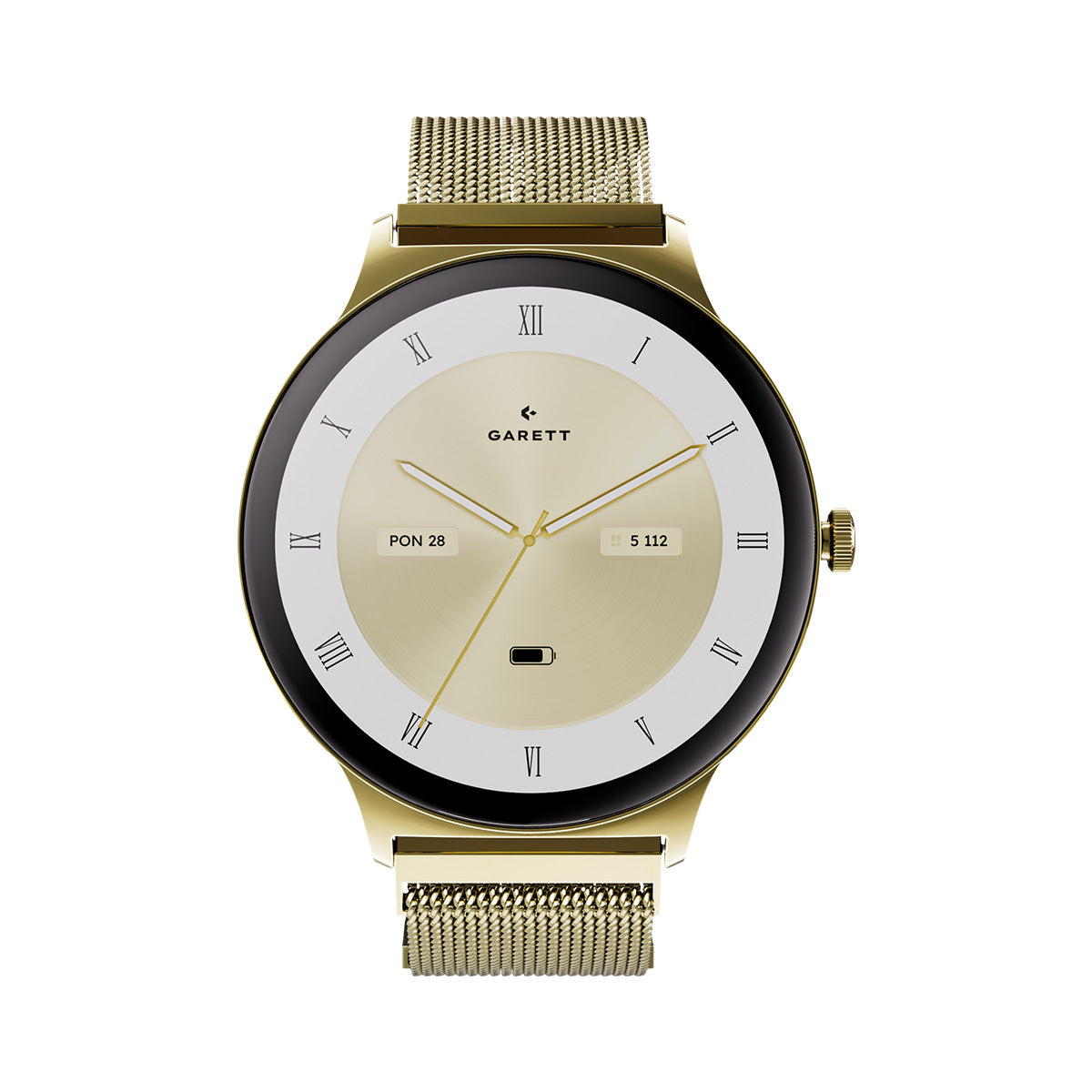 Smartwatch na złotej bransolecie mesh - Garett Verona 2 Glow