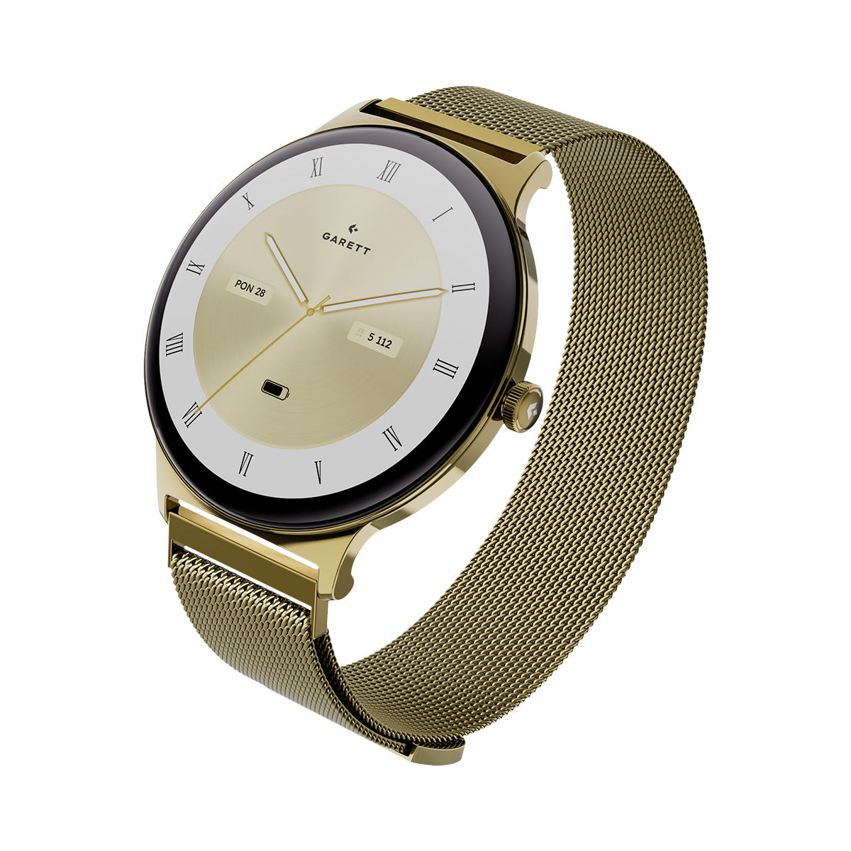 Smartwatch na złotej bransolecie mesh - Garett Verona 2 Glow