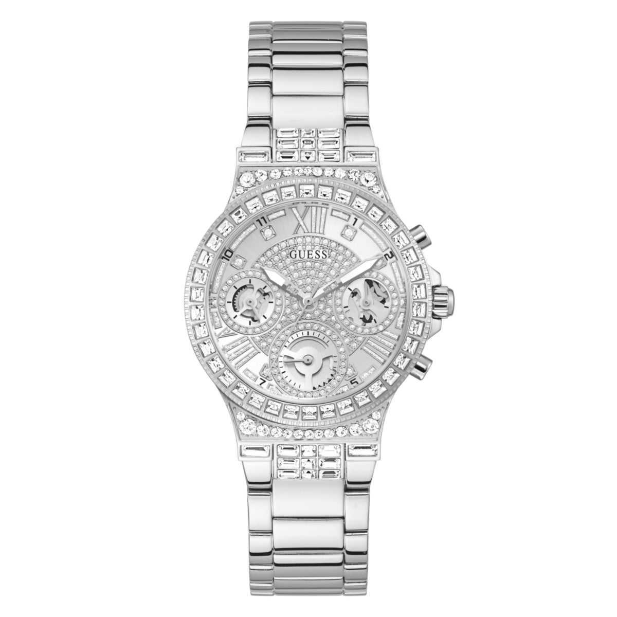Zegarek na srebrnej bransolecie - Guess Sport Moonlight