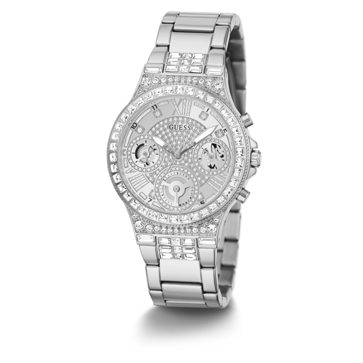 Zegarek na srebrnej bransolecie - Guess Sport Moonlight