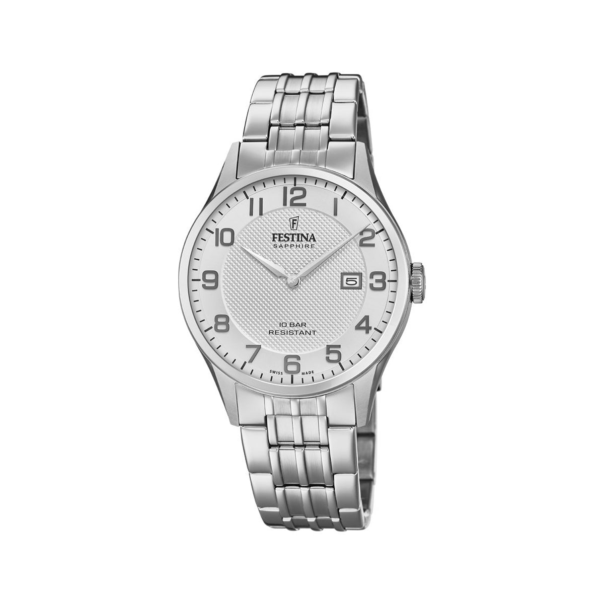 Zegarek na srebrnej bransolecie - Festina Swiss Made