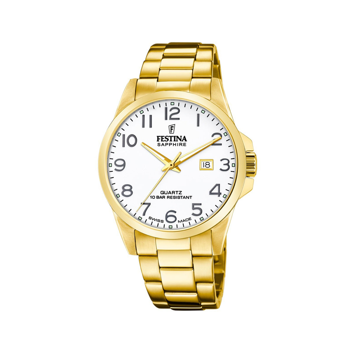 Zegarek na złotej bransolecie - Festina Swiss Made