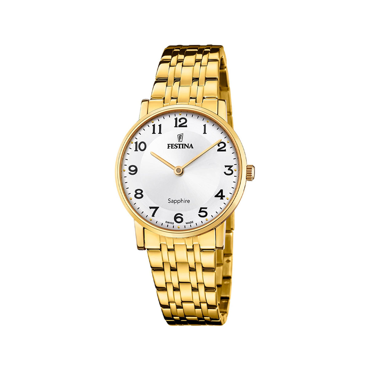 Zegarek na złotej bransolecie - Festina Swiss Made