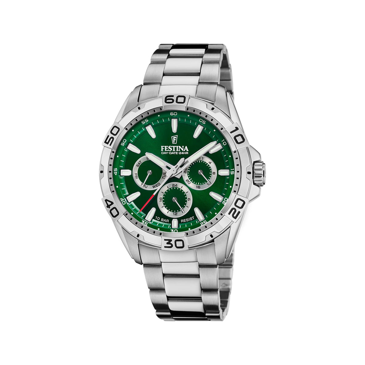 Zegarek na srebrnej bransolecie - Festina Multifunction