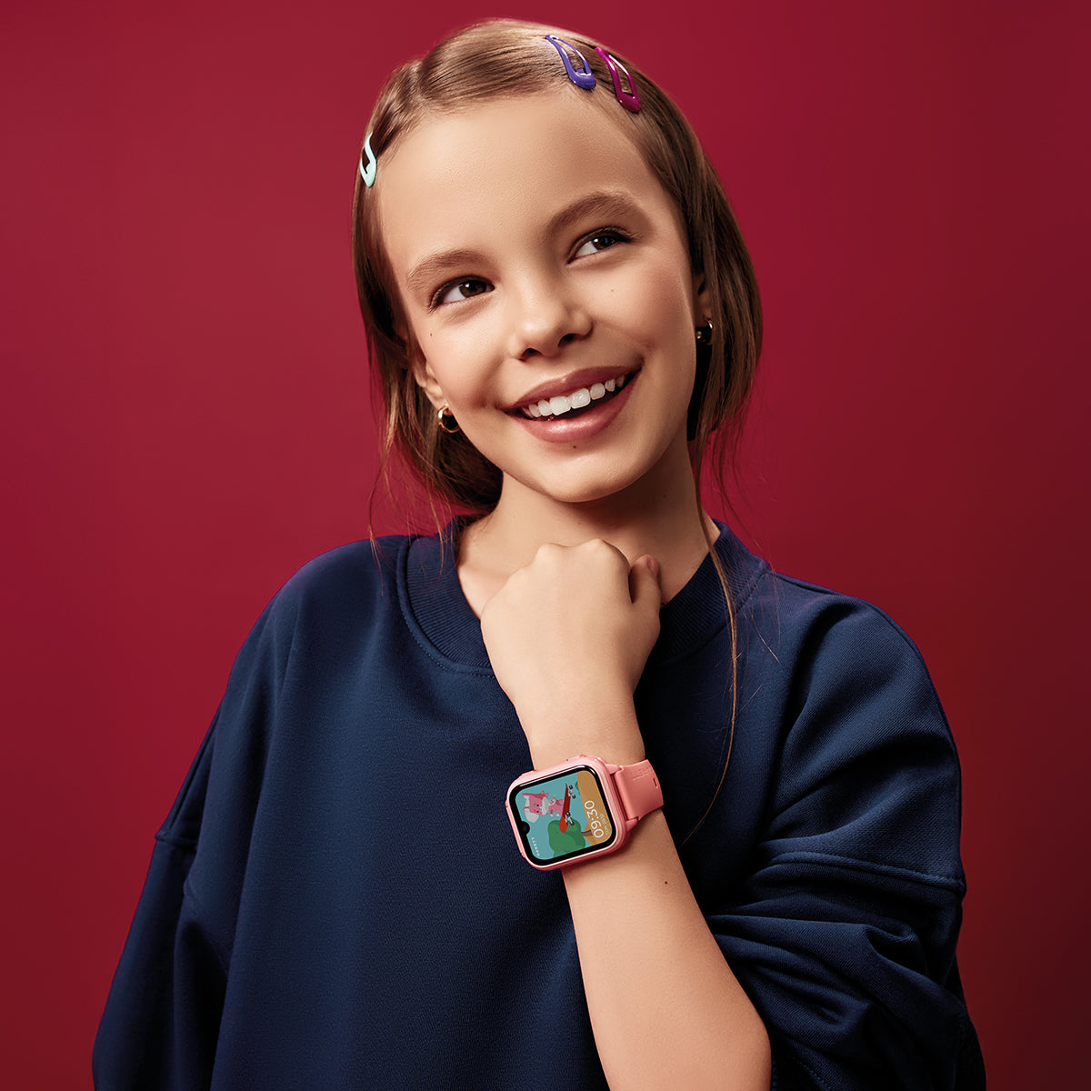 Smartwatch na różowym pasku - Garett Kids Vibe 4G - Verona