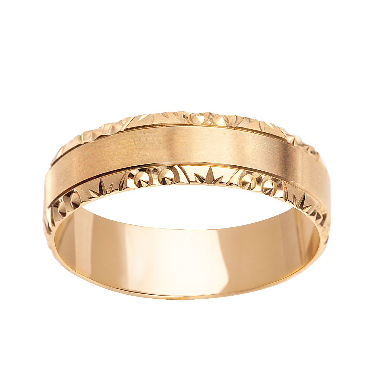Obrączka ślubna z żółtego złota - próba 585 - 6 mm