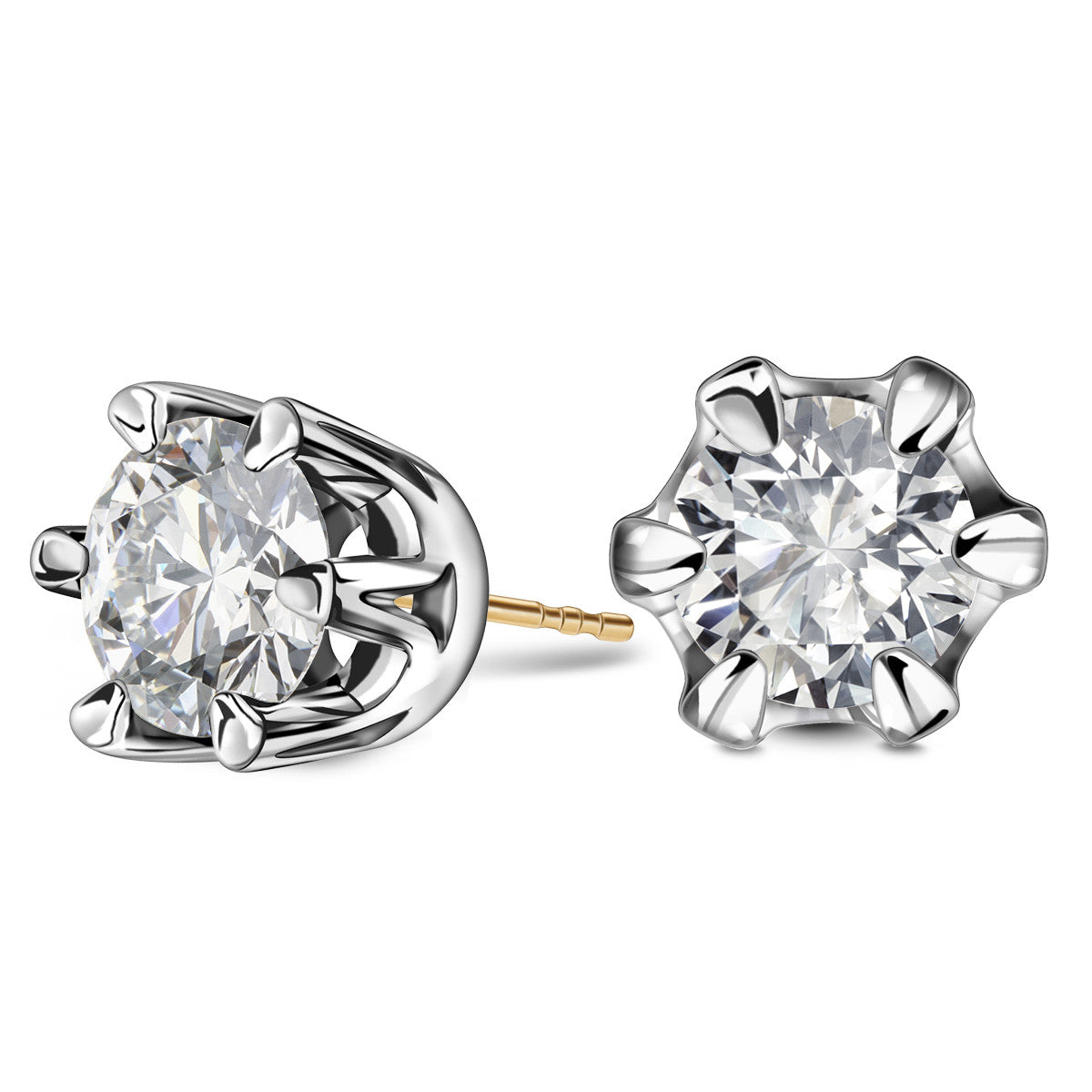 Kolczyki z dwukolorowego złota z diamentami H/SI - Julietta - Verona